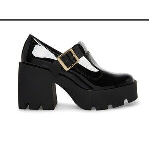 STEVE MADDEN PALOMA Mary Jane Black Patent Women’s Size 6.5 Chunky Heel